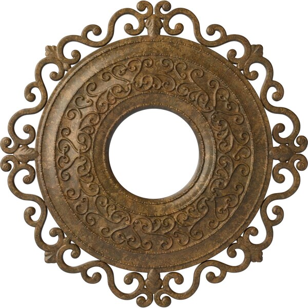 Ekena Millwork Orrington Ceiling Medallion (Fits Canopies up to 6 1/4"), 22"OD x 6 1/4"ID x 1 3/4"P, Rubbed Bronze CM22ORRZS - main